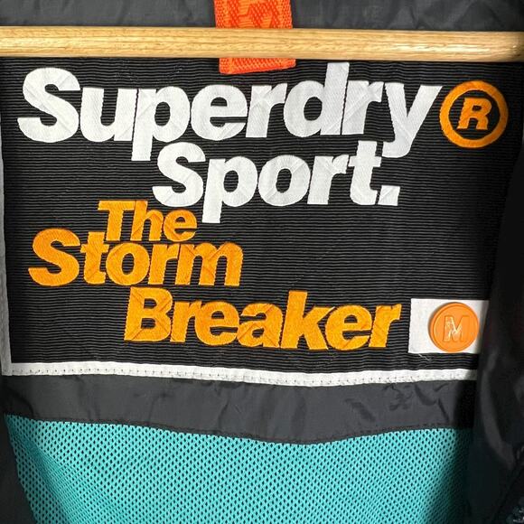 Men's Superdry Sport The Storm Breaker Navy Blue Hooded Windbreaker Jacket - M - Picture 4 of 9